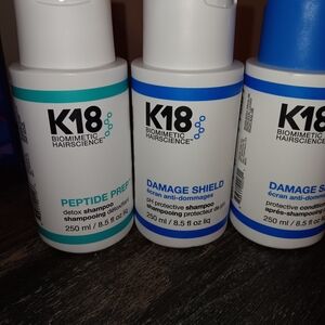 K18 Peptide Detox Shampoo, Damage Shield Shampoo & Damage Shield Conditioner